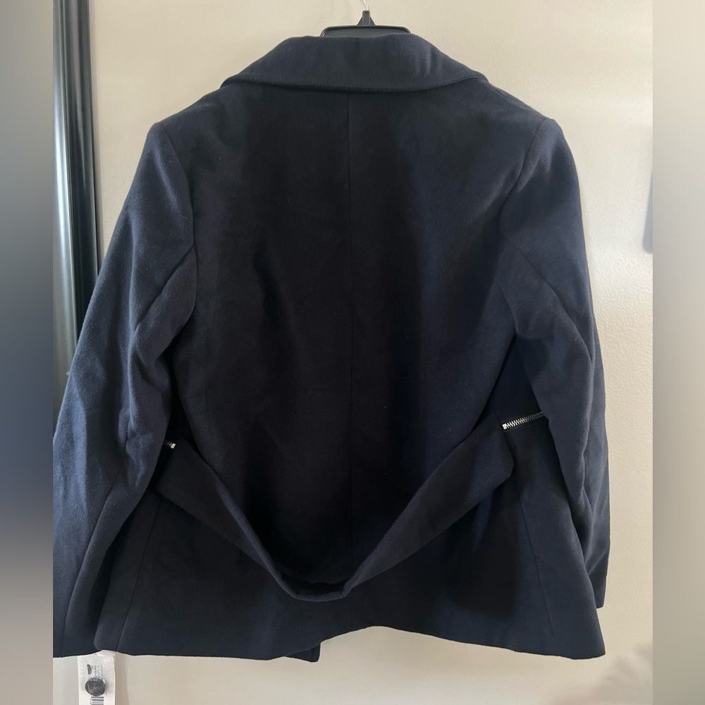 MARALYN & ME Juniors' Double-Breasted Peacoat BLACK JACKET small - Picture 4 of 8